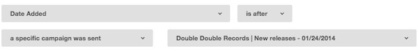 Mailchimp segment criteria using date added after a specific campaign was sent