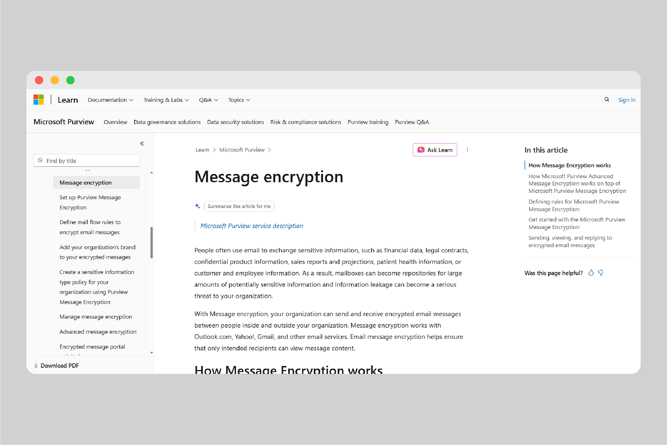Microsoft Purview Message Encryption