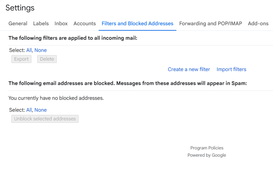 E-posta filtresi oluşturun Gmail Ayarlar